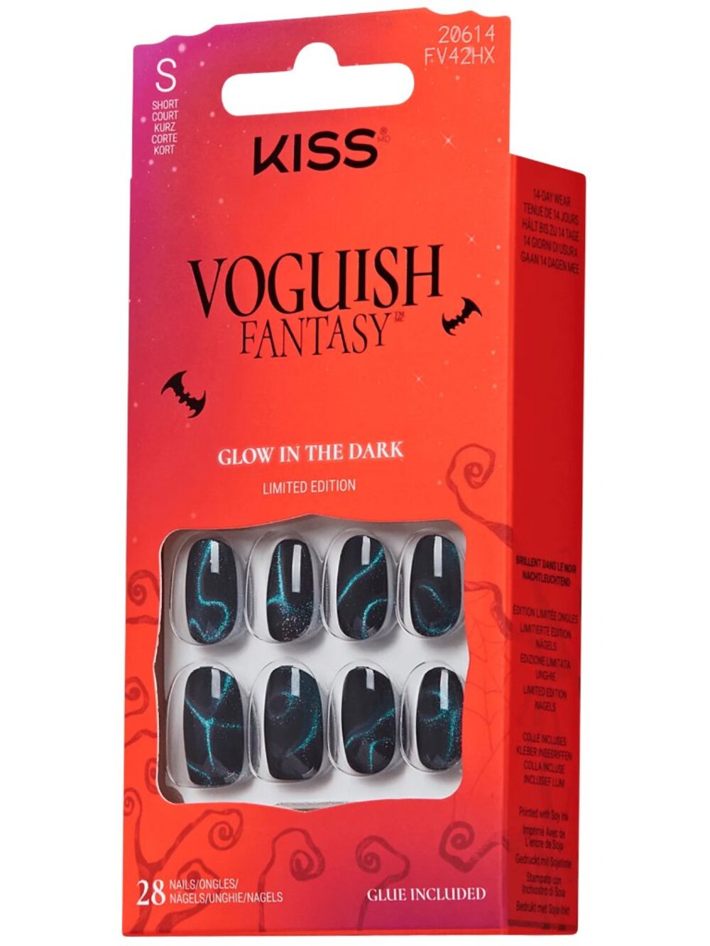 KISS Voguish Fantasy Glow-In-The-Dark Halloween Short Length Nails - Be Scary